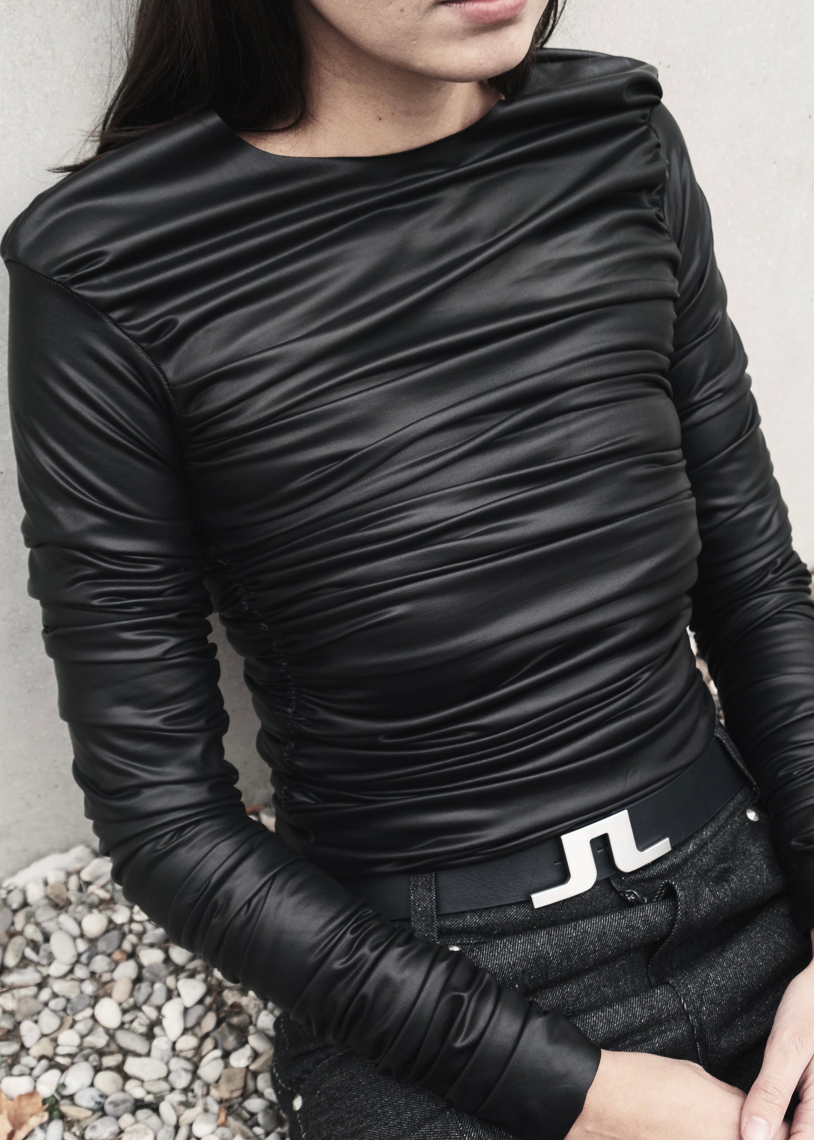 Drape Leather Longsleeve