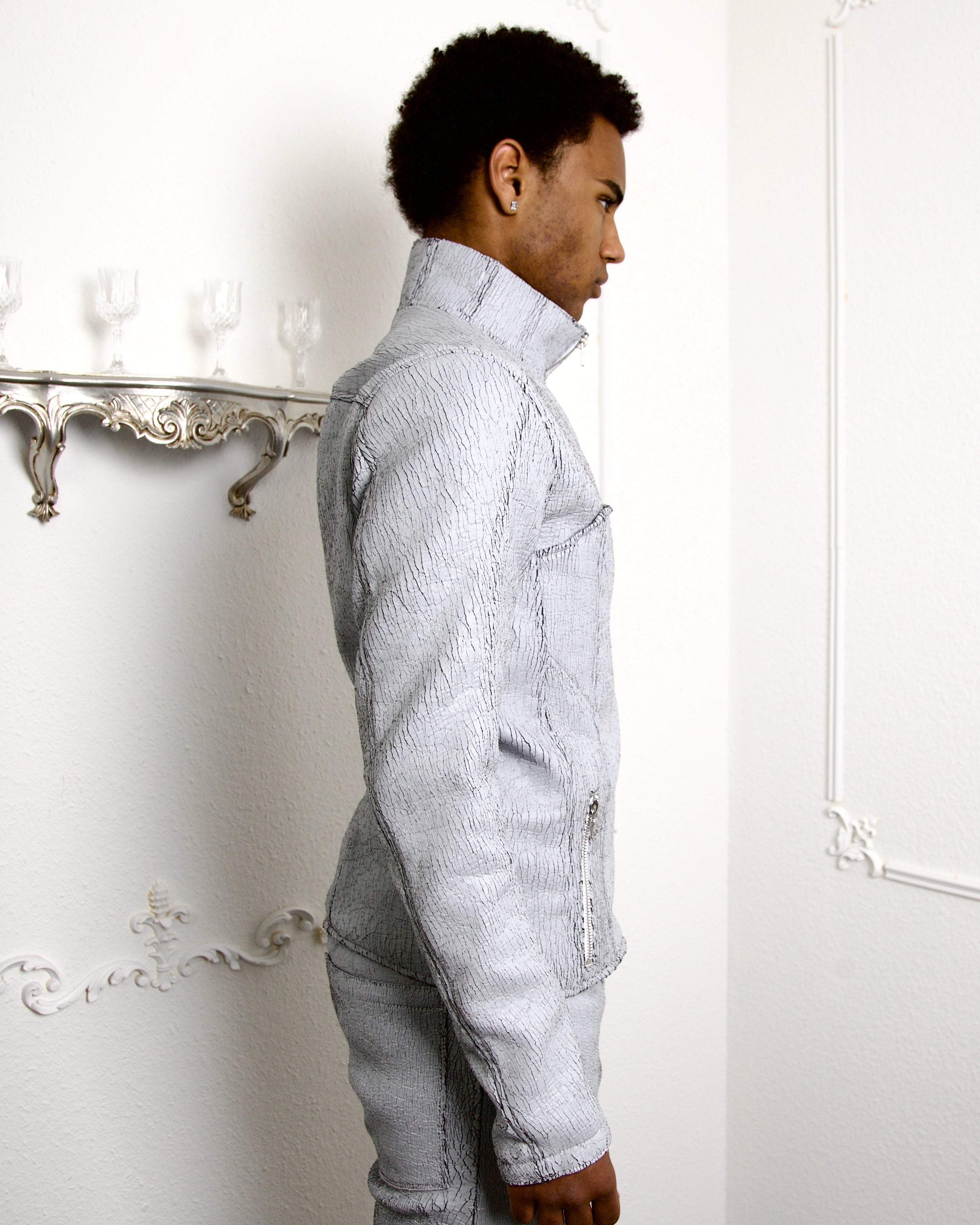 Cracked Leather Jacket (white)