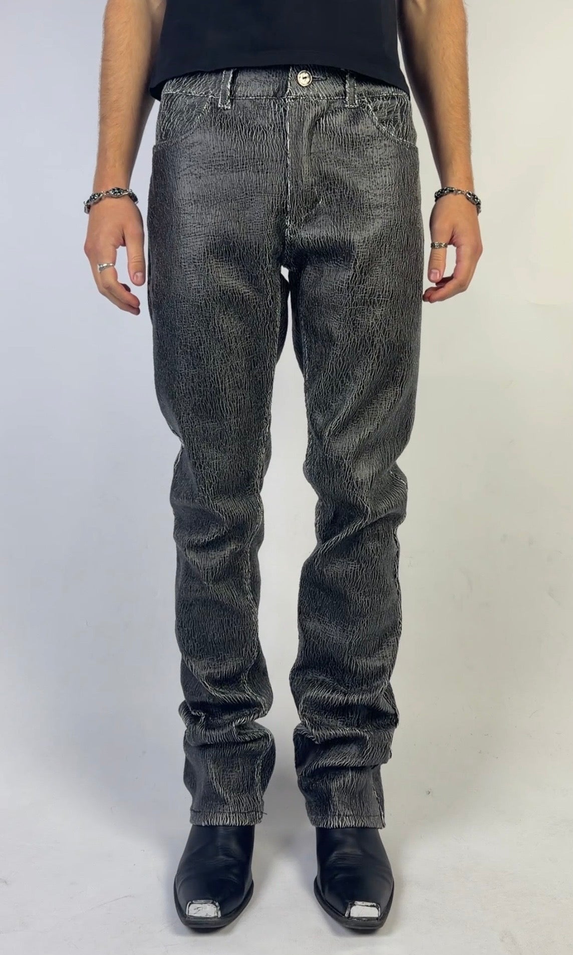 Cracked Leather Pants Sample