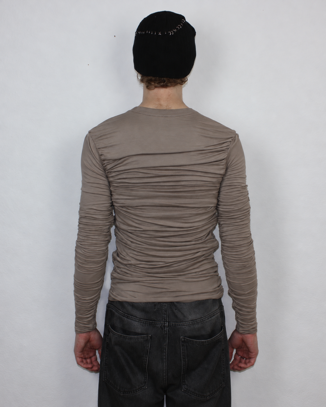 Drape Long Sleeve Taupe Sample
