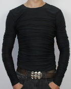Drape Long Sleeve Black Without Collar Sample