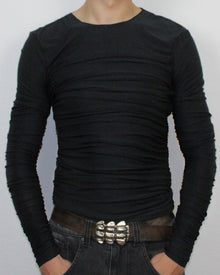 Drape Long Sleeve Black Without Collar Sample