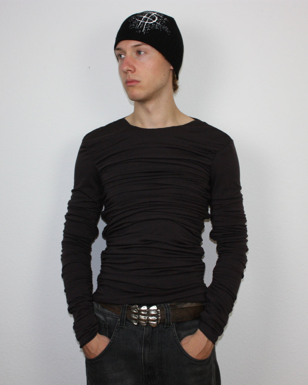 brown drape longsleeve