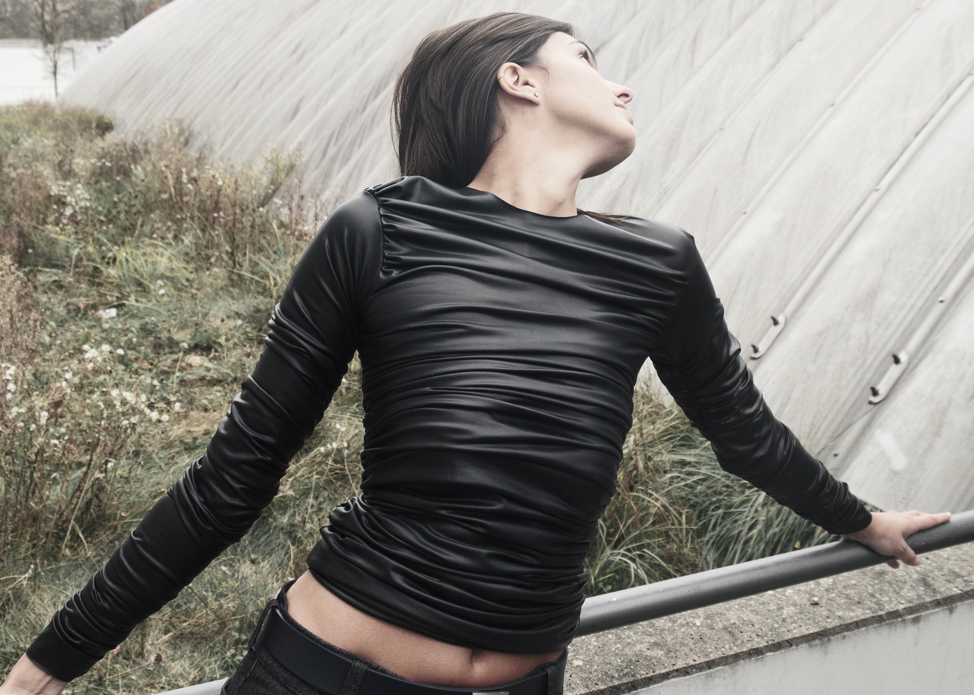 Drape Leather Longsleeve