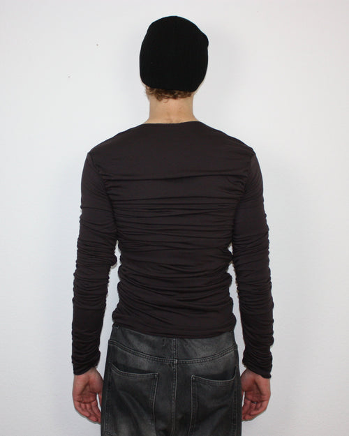 brown drape longsleeve