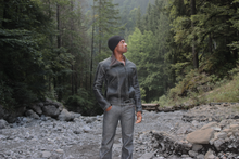 Oblique Cracked Leather Jacket