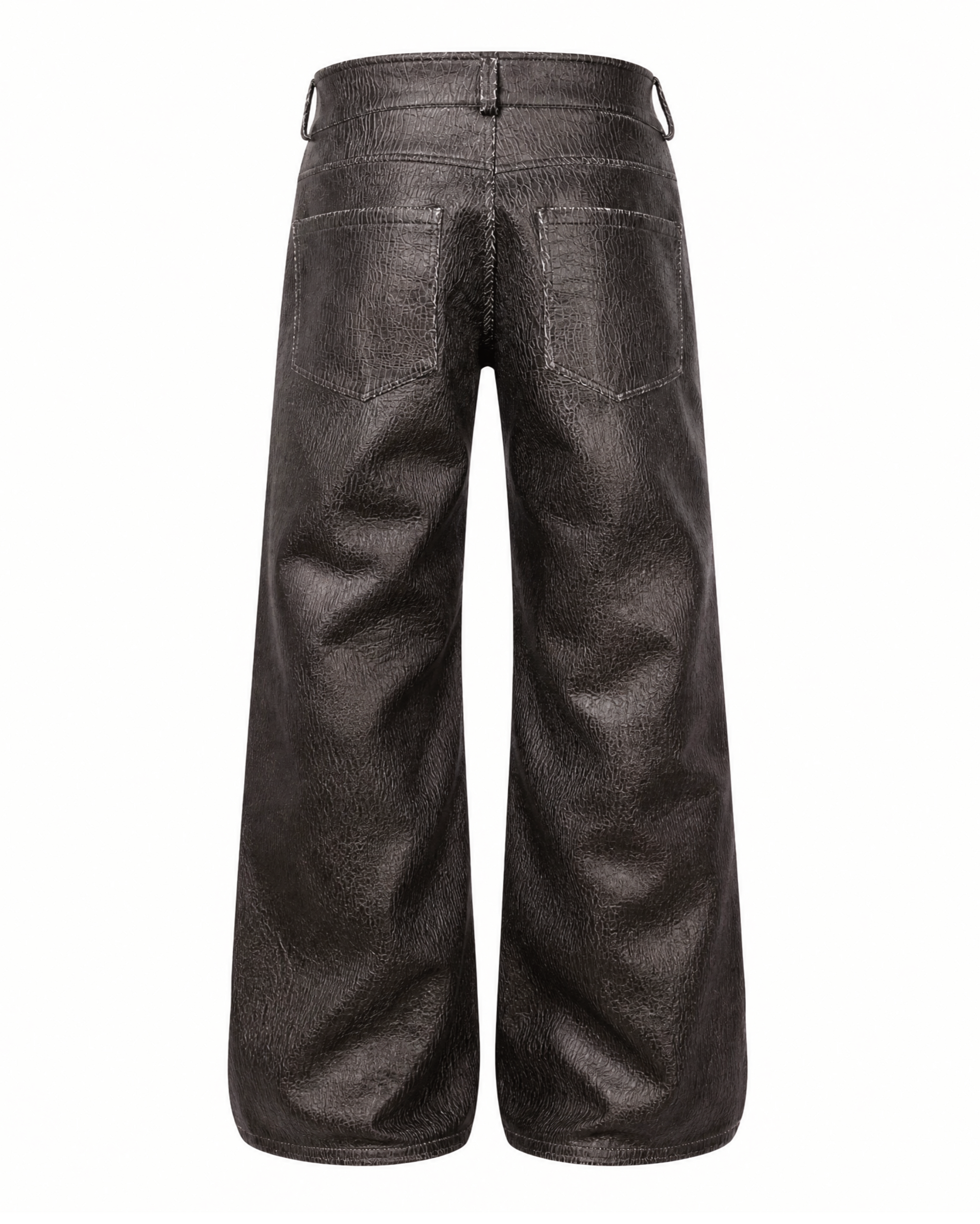 Cracked Leather Baggy Pants