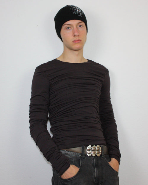 brown drape longsleeve