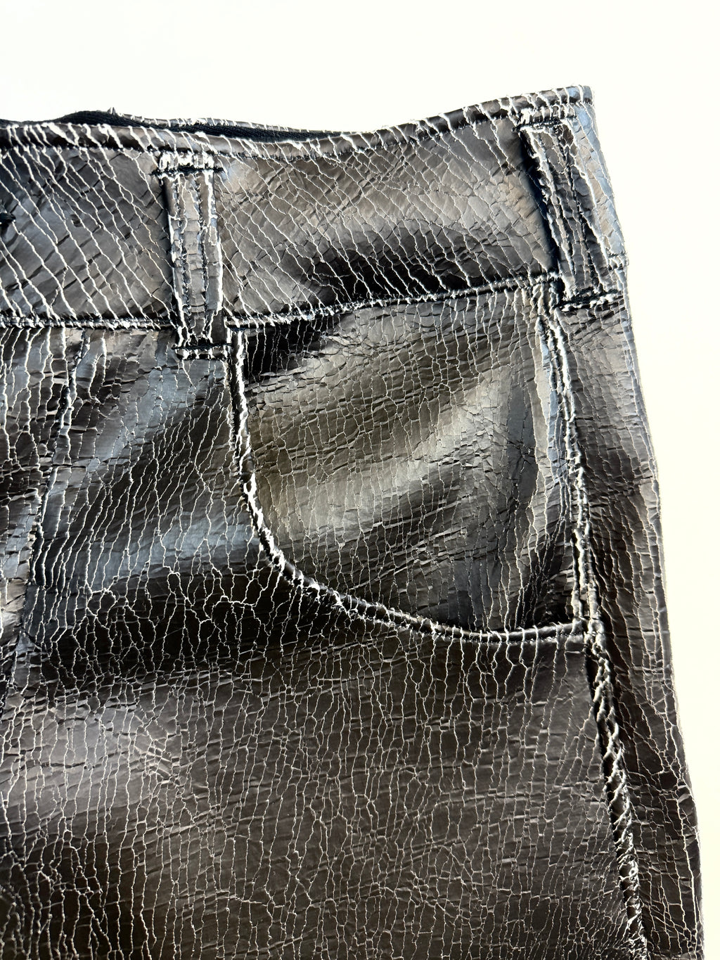 Cracked Leather Shorts