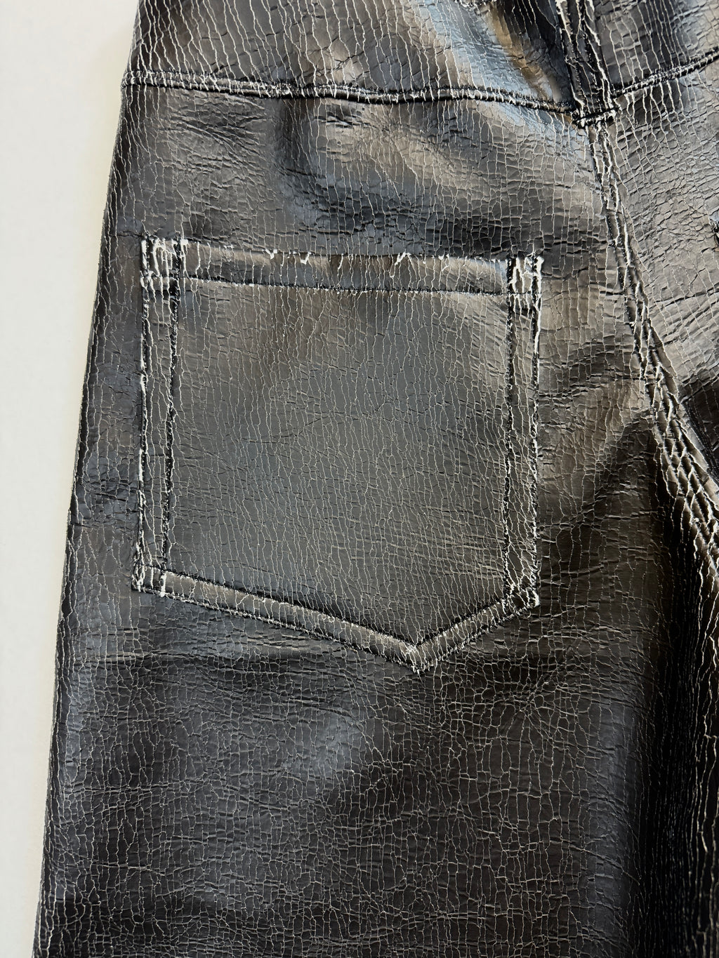 Cracked Leather Shorts
