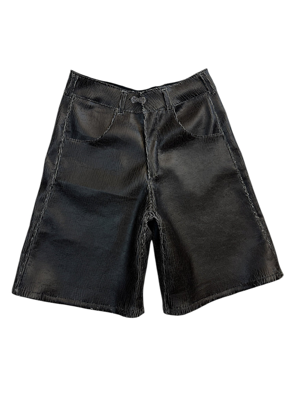 Cracked Leather Shorts