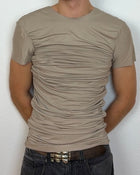 Drape T-Shirt Beige Without Collar Sample