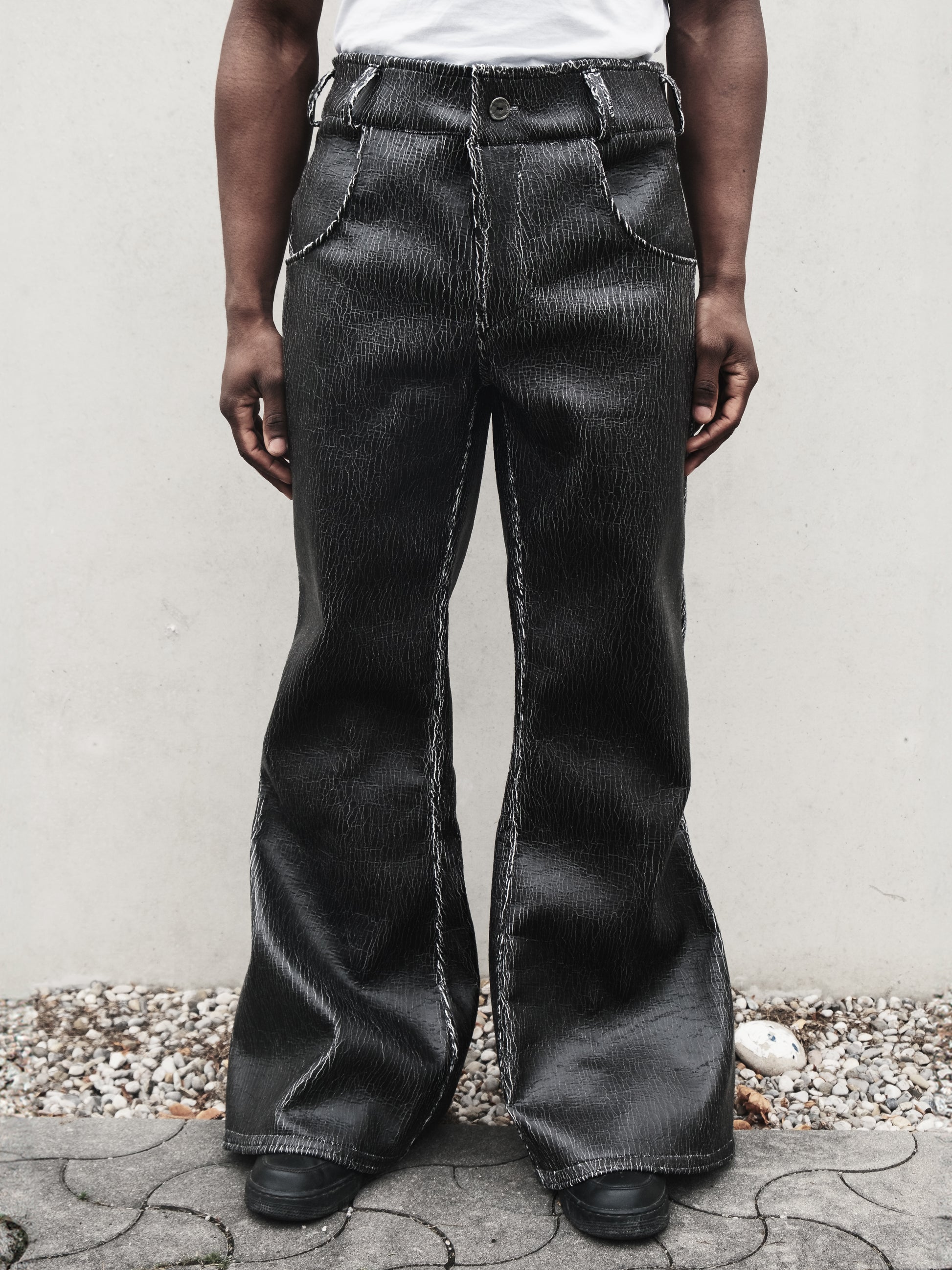 flared cracked pants