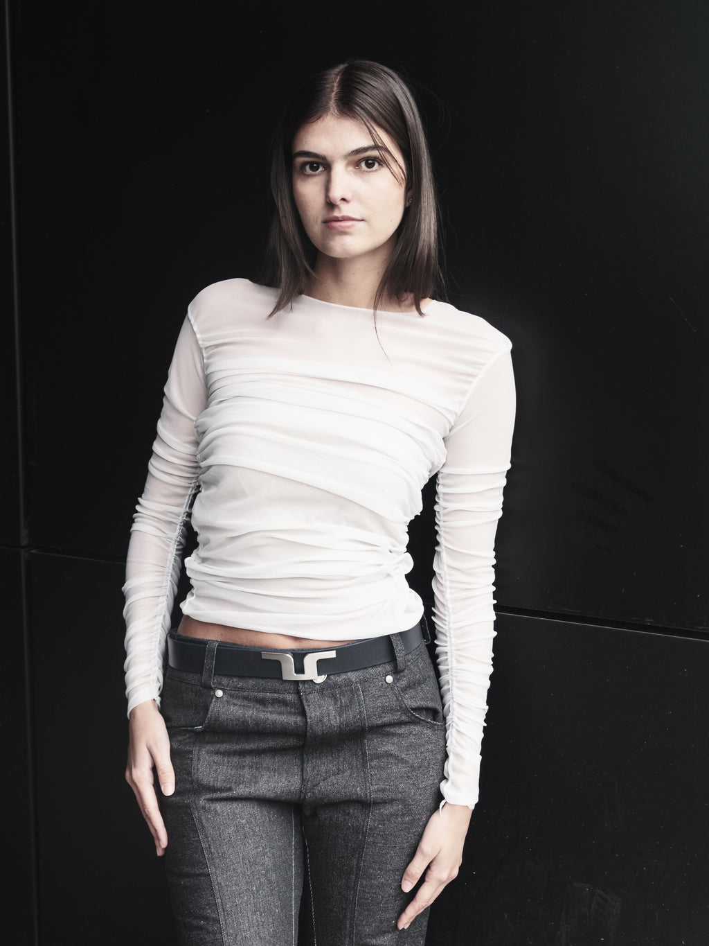 knitted drape longsleeve