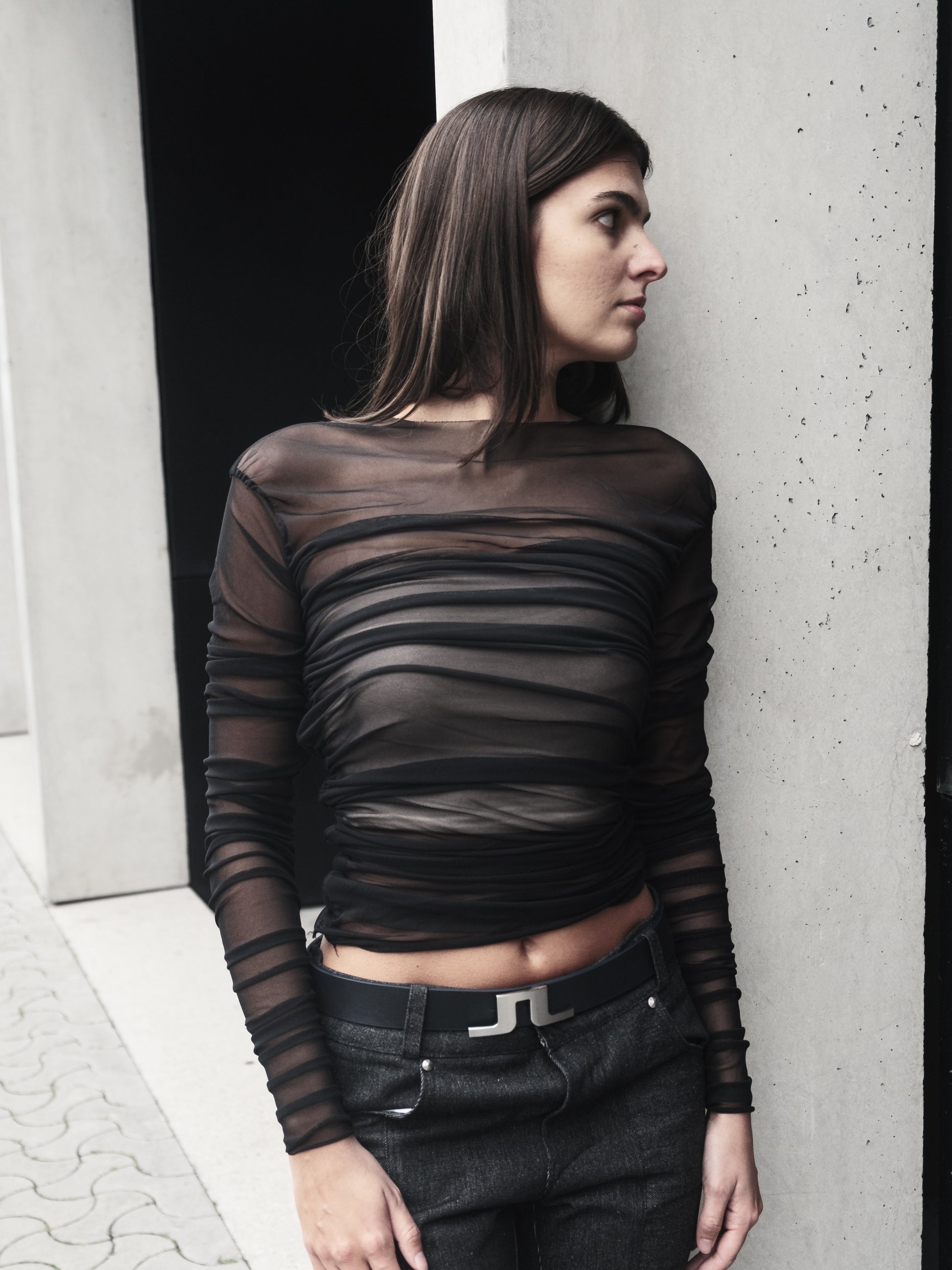 transparent drape longsleeve