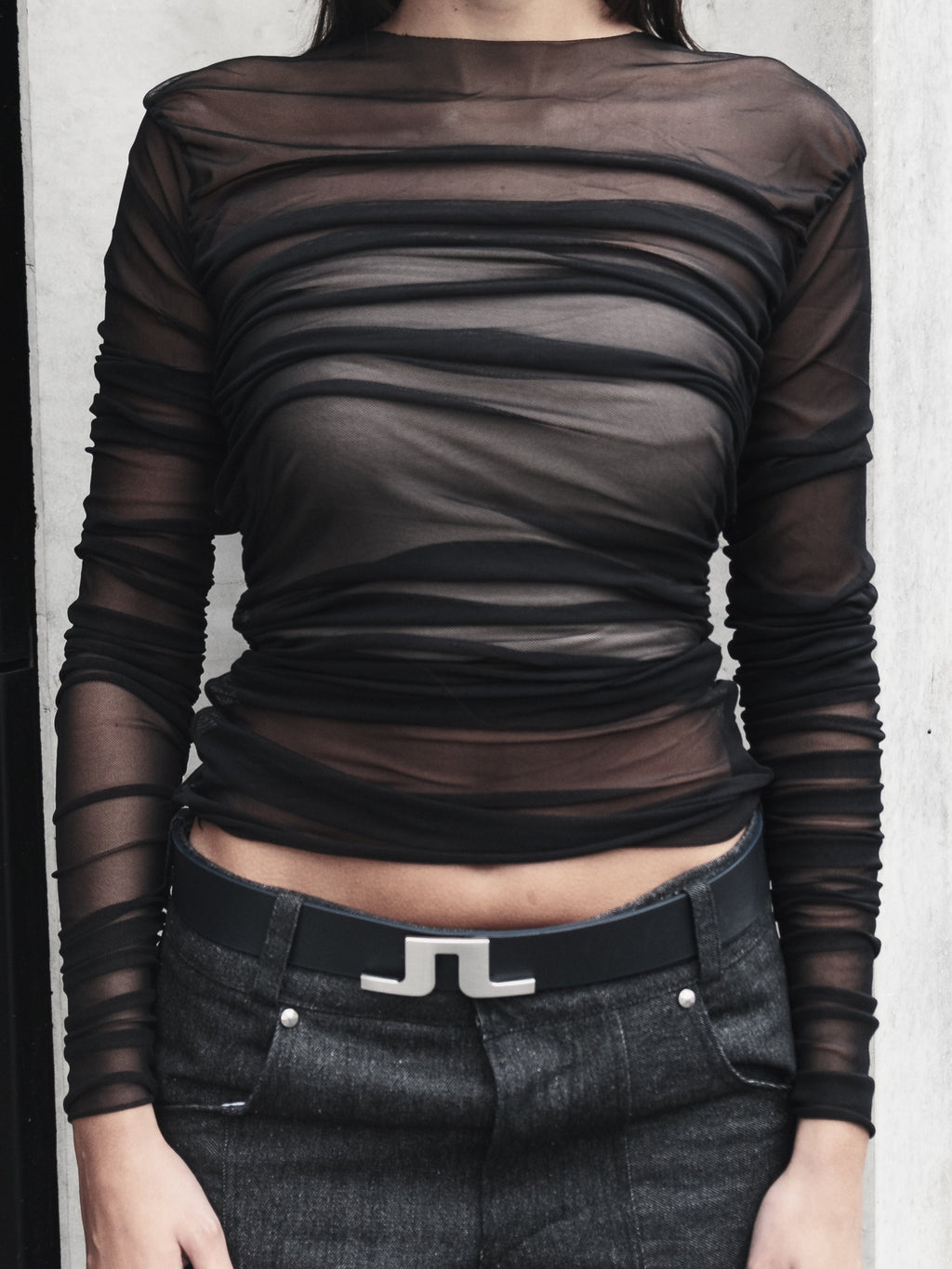 transparent drape longsleeve