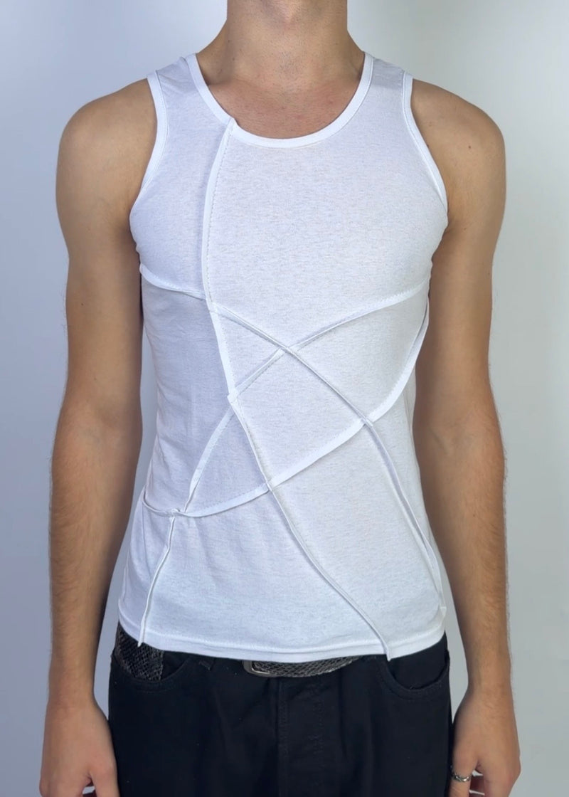 Crazy Tank Top White Sample