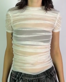 Drape T-Shirt White Transparent Sample