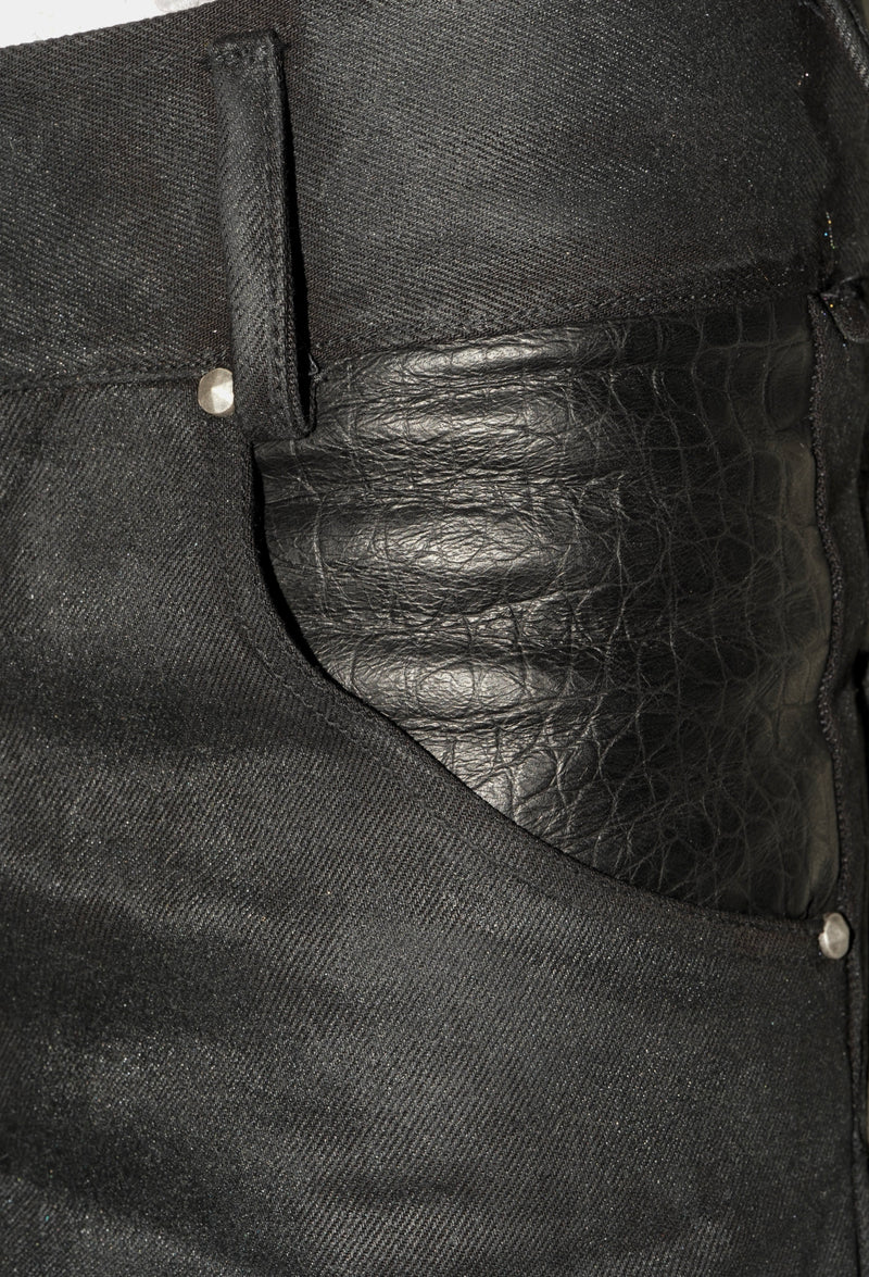 Waxed Bootcut Denim Sample