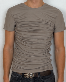 Drape T-Shirt Taupe Sample