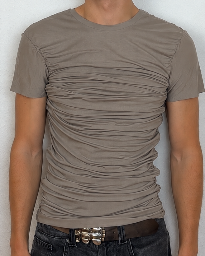 Drape T-Shirt Taupe Sample
