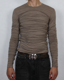 Drape Long Sleeve Taupe Sample
