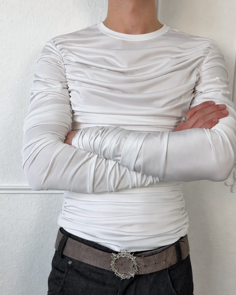 Drape Long Sleeve White Sample