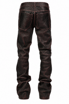 Red Cracked Leather Pants