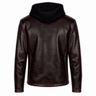 Hooded Red Cracked Leather Jacket
