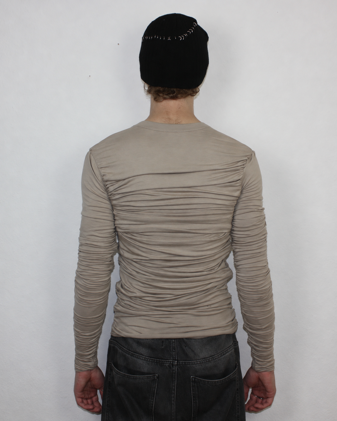 Drape Long Sleeve Beige Sample