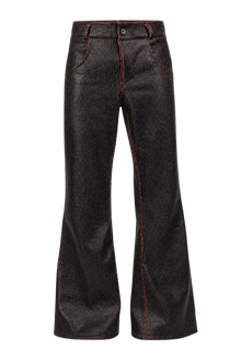 Red Cracked Leather Pants (Flared Fit)