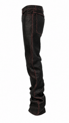 Red Cracked Leather Pants