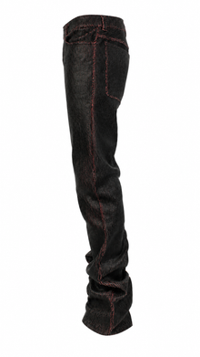 Red Cracked Leather Pants