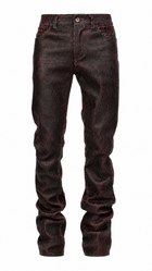 Red Cracked Leather Pants