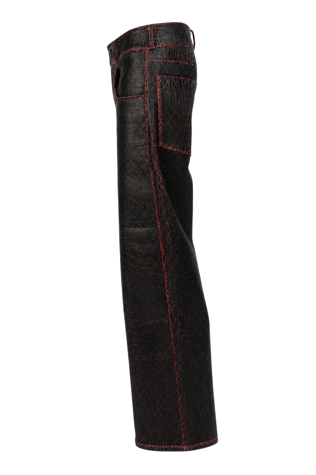 Red Cracked Leather Pants (wide)