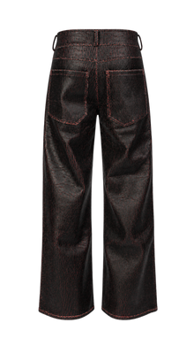 Red Cracked Leather Pants (wide)