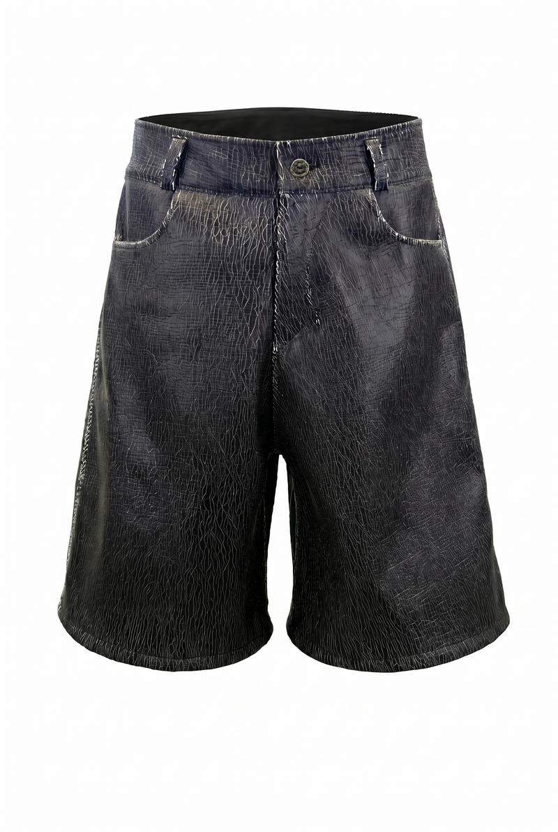 Cracked Leather Shorts