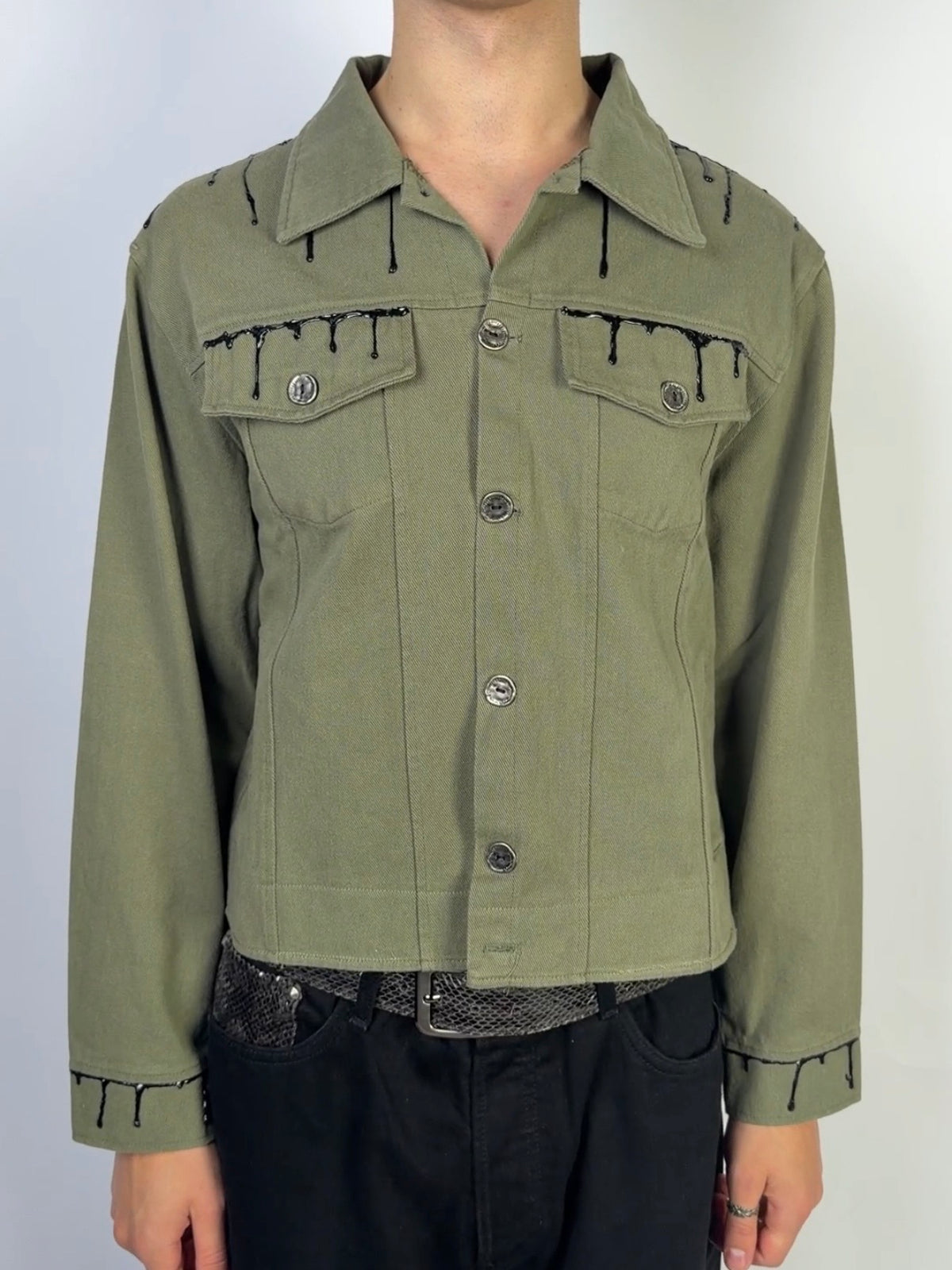 Bleeding Seams Jacket Olive Sample