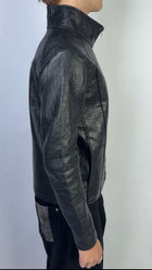 Crocodile Embossed Leather Jacket Sample