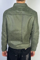 Flame Leather Jacket Green Sample