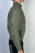 Flame Leather Jacket Green Sample