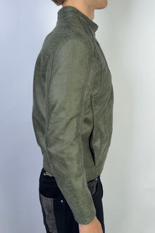 Flame Leather Jacket Green Sample