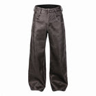 Cracked Leather Baggy Pants