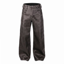 Cracked Leather Baggy Pants
