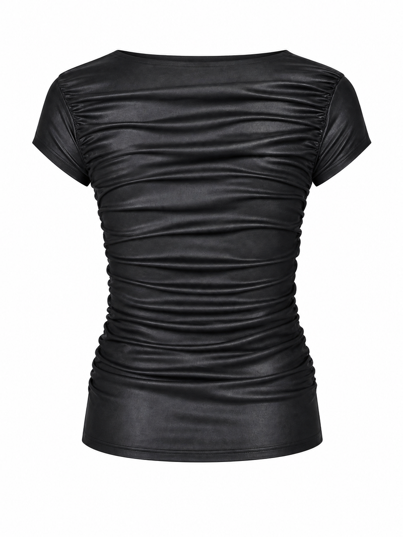 Drape Leather Tee