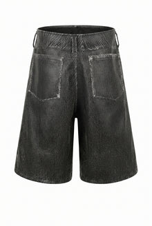 Cracked Leather Shorts